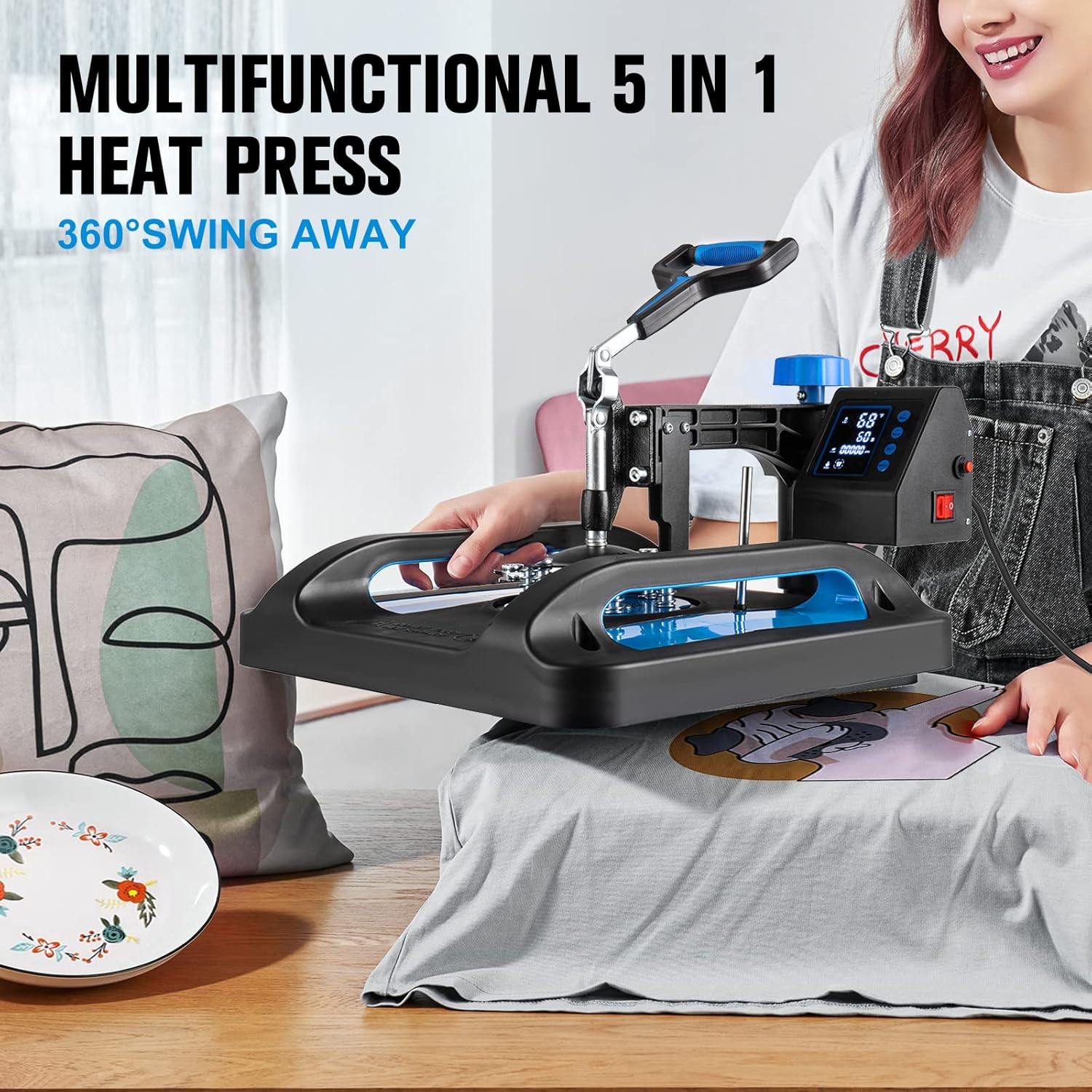 Pro Heat Press 15x15 Inch, 5 in 1 Heat Press Machine with 30 OZ