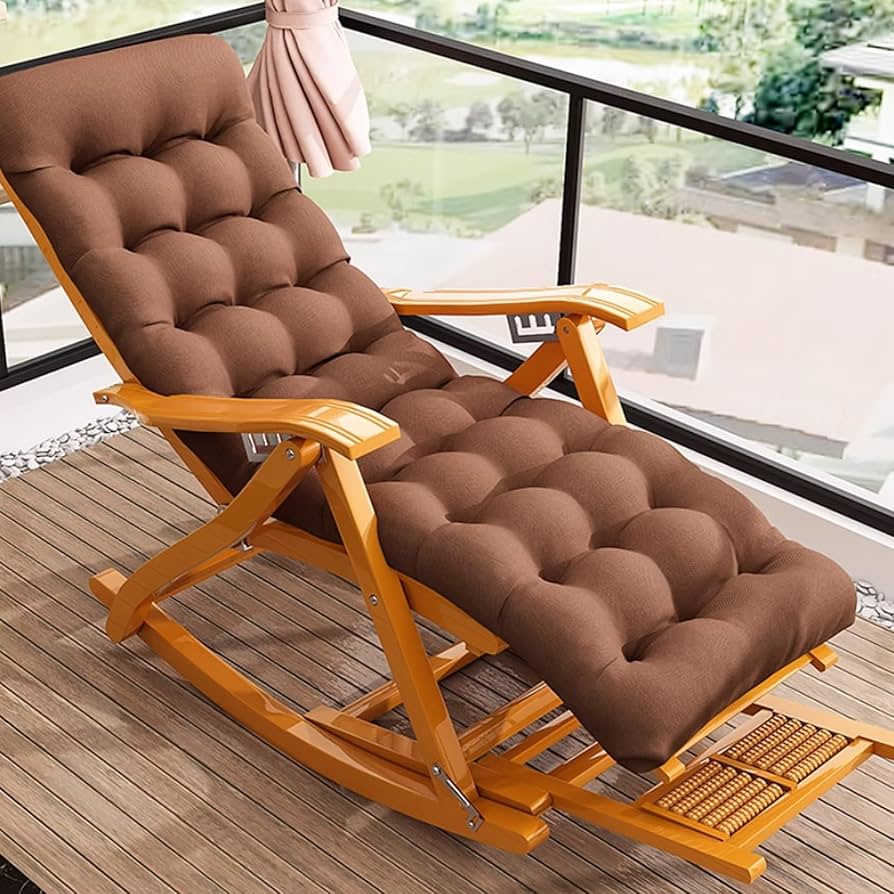 Amazon｜TRAGLO ロッキングチェア 天然竹製 リラックスチェア 折り畳み