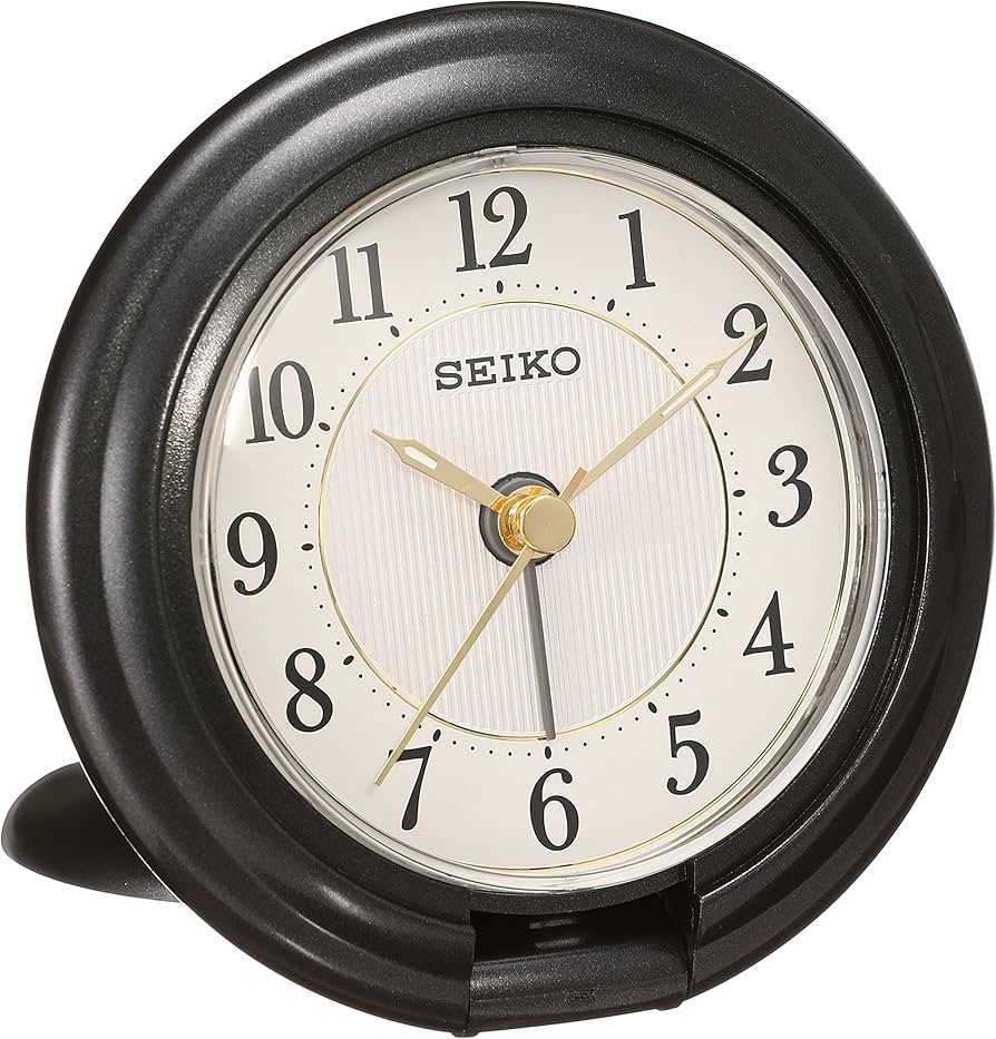 Amazon.co.jp: セイコー クロック 目覚まし時計 トラベラ アナログ 黒