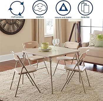 Amazon.com: Ameriwood Home Cosco 5-Piece Folding Table and Chair