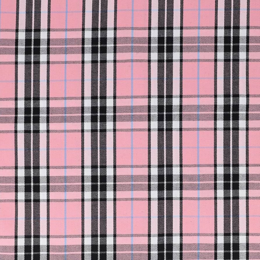 Amazon | KIYOHARA 生地 TC タータンチェック 108cm巾×1mカット ピンク