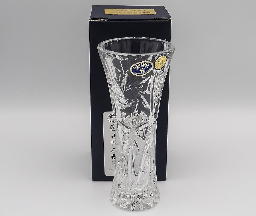 Amazon.co.jp: ボヘミアングラス クリスタル 花瓶 高さ15cm 80210