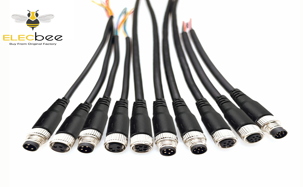 Amazon.com: Elecbee Right Angle M8 Connectors Male to Female Cable