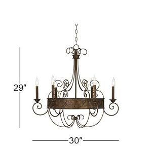 Amazon.com: Franklin Iron Works Rust Bronze Candelabra Chandelier