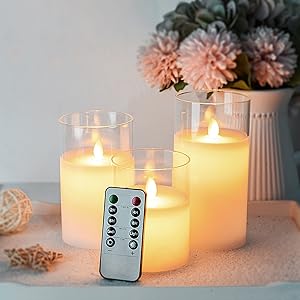 Amazon.co.jp : AnnTec LEDキャンドルライト クリアガラスホワイト