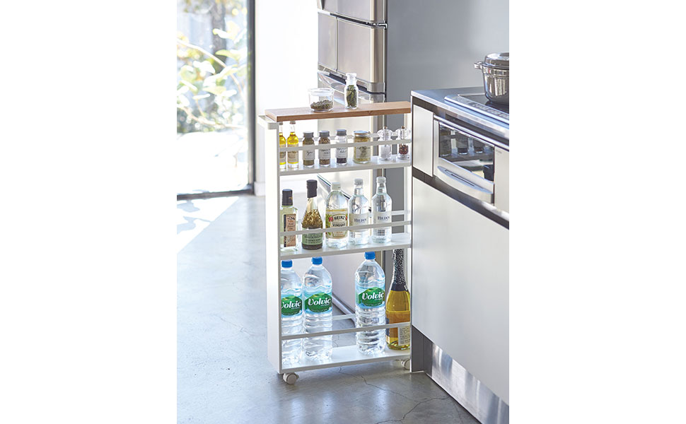 Amazon.co.jp: 山崎実業(Yamazaki) ハンドル付き スリムワゴン