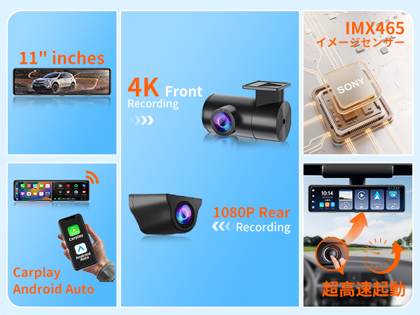 Amazon.co.jp: 【2026再革新分離式ドライブレコーダー ミラー型・4K