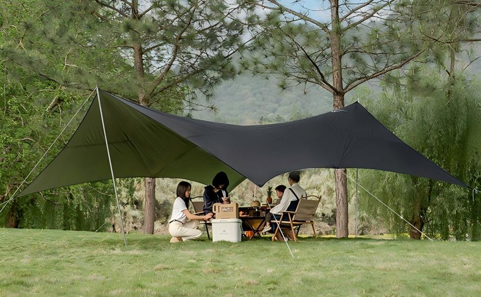 Amazon | Mountainhiker 大型タープ 640×565cm シルバーコーティング