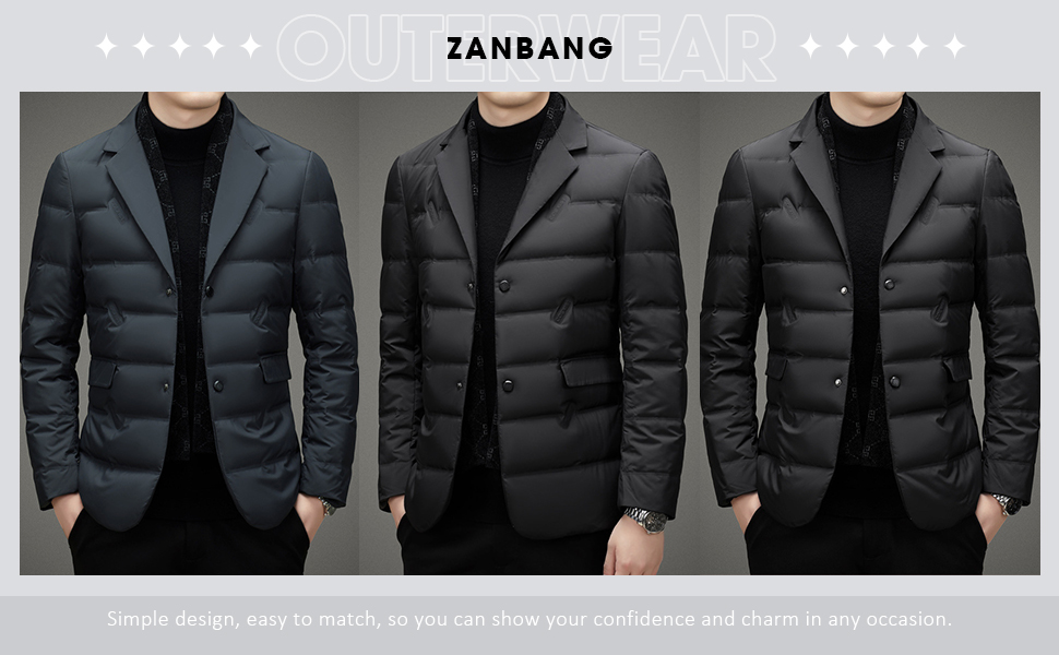 Amazon | [ZANBANG] テーラードジャケット メンズ ダウンコート ダウン