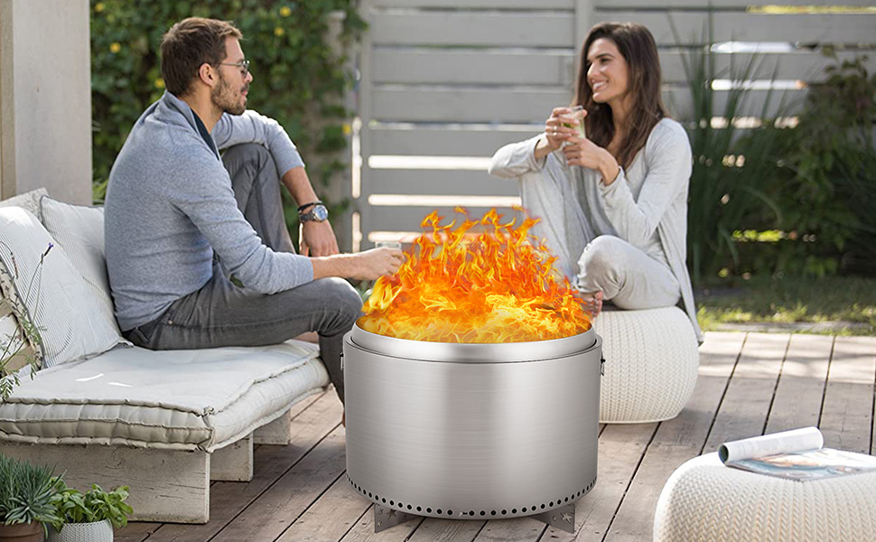 Amazon.com : GARVEE 27 in Portable Smokeless Fire Pit with Stand