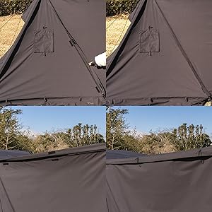 Amazon.co.jp: GRAND FIELD 拡張式パップテント｢クロノス｣ TC素材 前幕