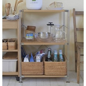 Amazon｜無印良品 ステンレスユニットシェルフ オーク材棚セット