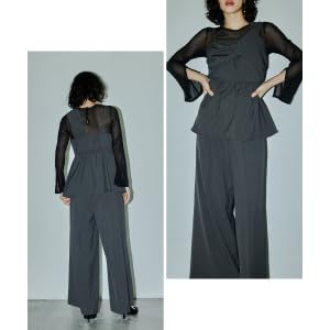 Amazon.co.jp: [niana] アシンメトリービスチェ&ワイドパンツ