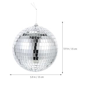 Amazon.co.jp: Lurrose ミラーボール 反射ボール 15CM ディスコ 吊り