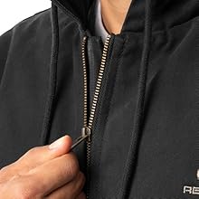 Realtree Men's Insulated Duck Quilted Lined Full Zip Hoodie, Black