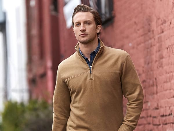 Arrow 1851 Men's Big Saranac Long Sleeve 1/4 Zip Sueded Fleece