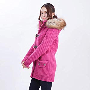 Amazon | [バーク] レディース ファー付き ニットダッフルコート