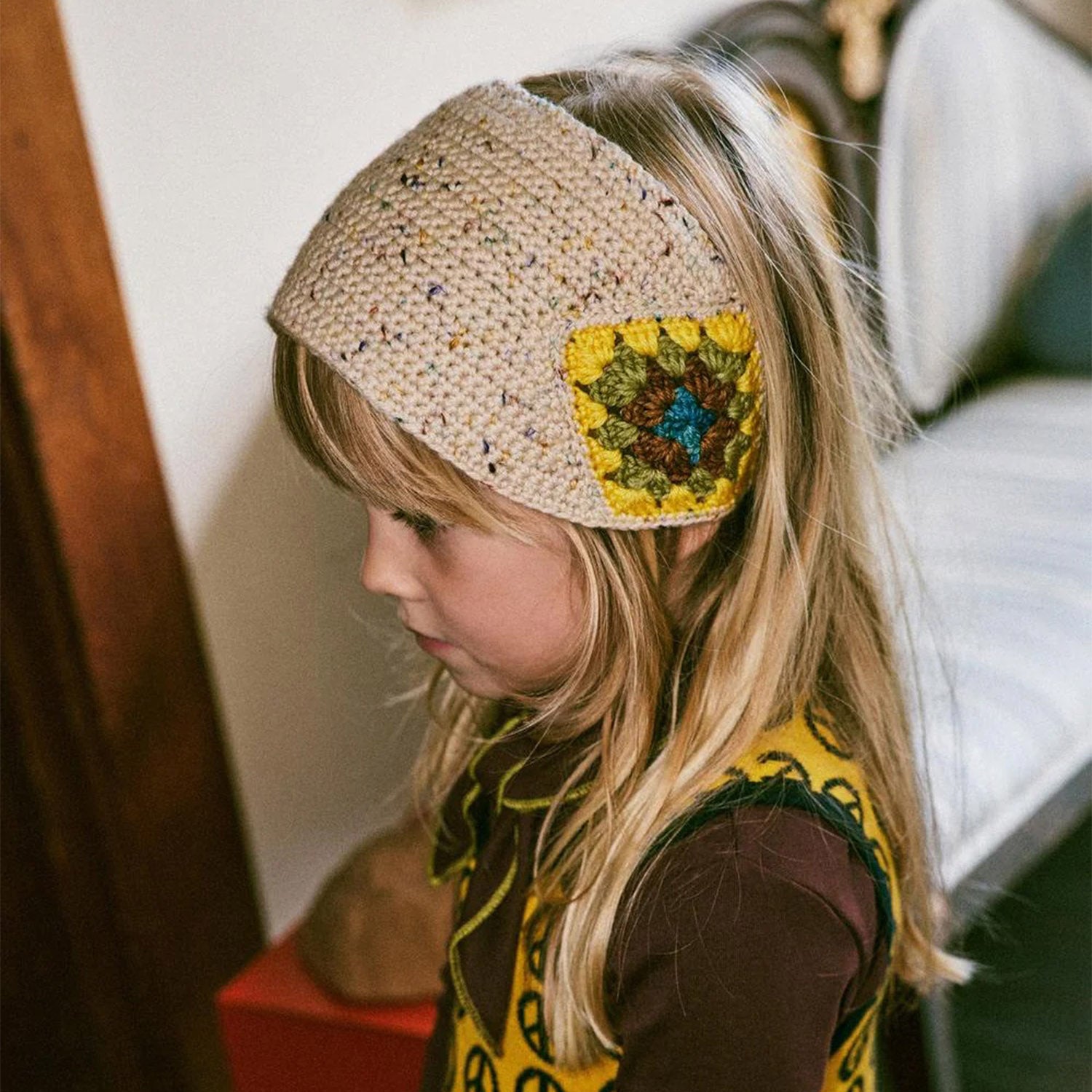 Hand Crochet Merino Wool Headwarmer - Iris Confetti – MamaOwl