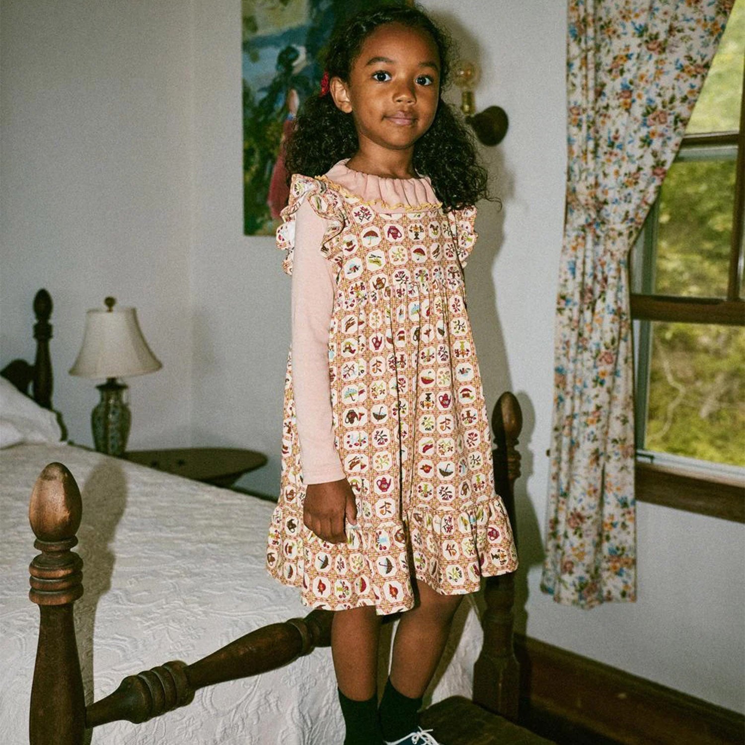 Pima Cotton Ruffle Sleeve Dress - String Trellis – MamaOwl