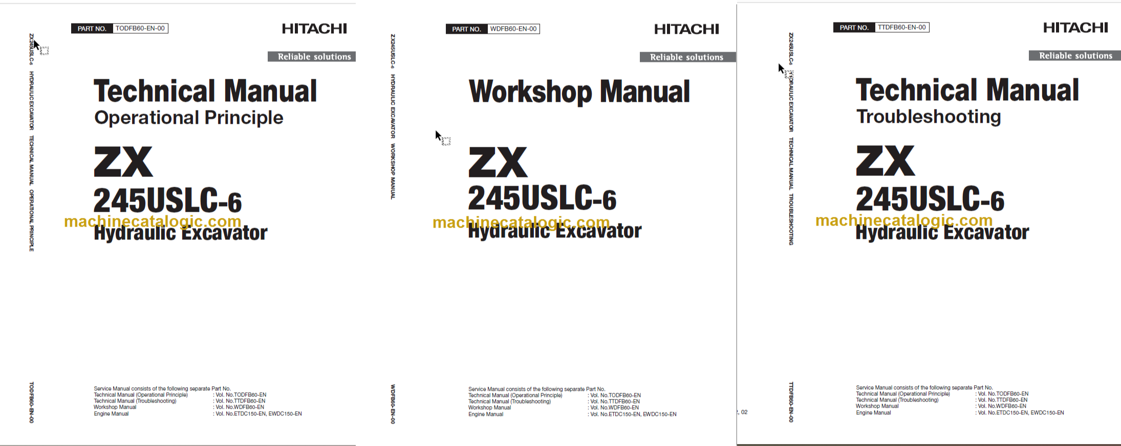 Hitachi ZX245USLC-6 Hydraulic Excavator Technical and Workshop