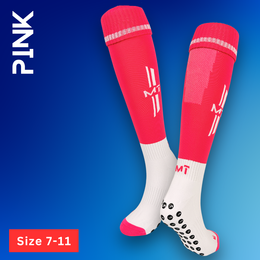 Ultimate Full Length Pink Football Grip Socks - Size 7-11