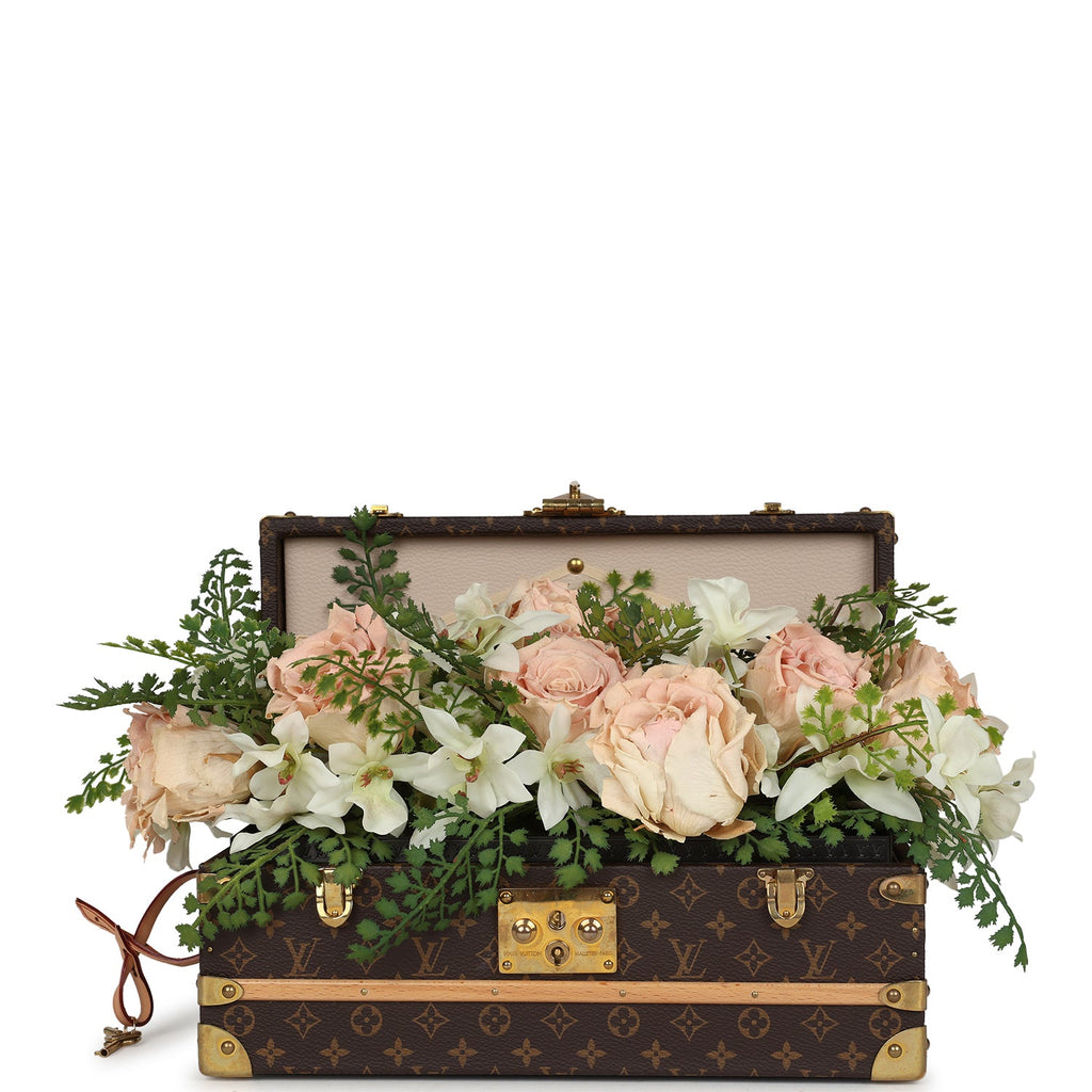 Pre-owned Louis Vuitton Malle Fleurs Trunk Brown Monogram Brass Hardwa