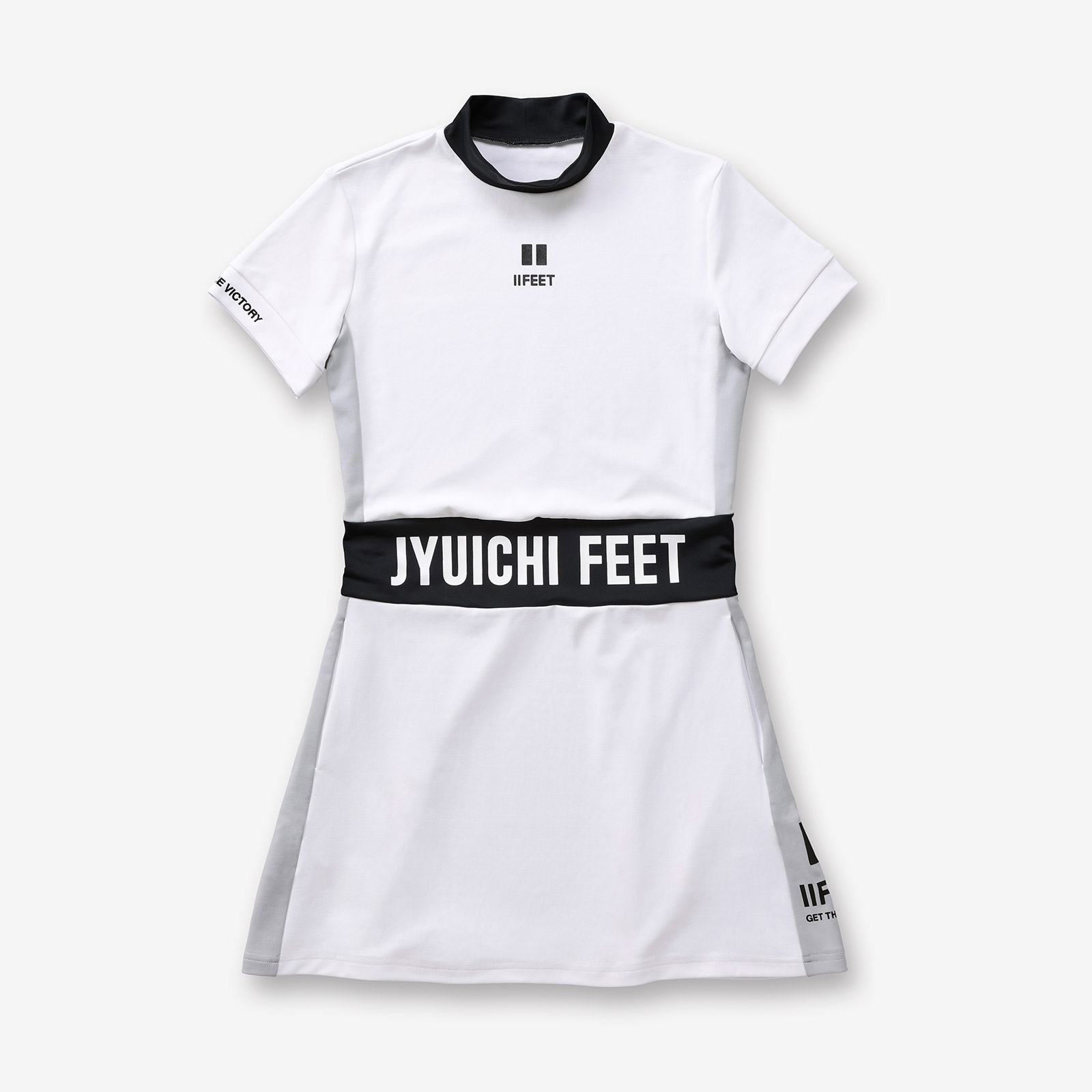 モックネックワンピース ホワイト&ブラック | レディース ゴルフウェア