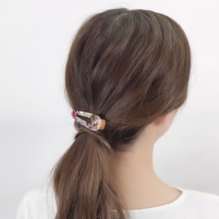 ヘアクリップ マーブル アセチ カラー【3color】 | ヘアアクセサリー