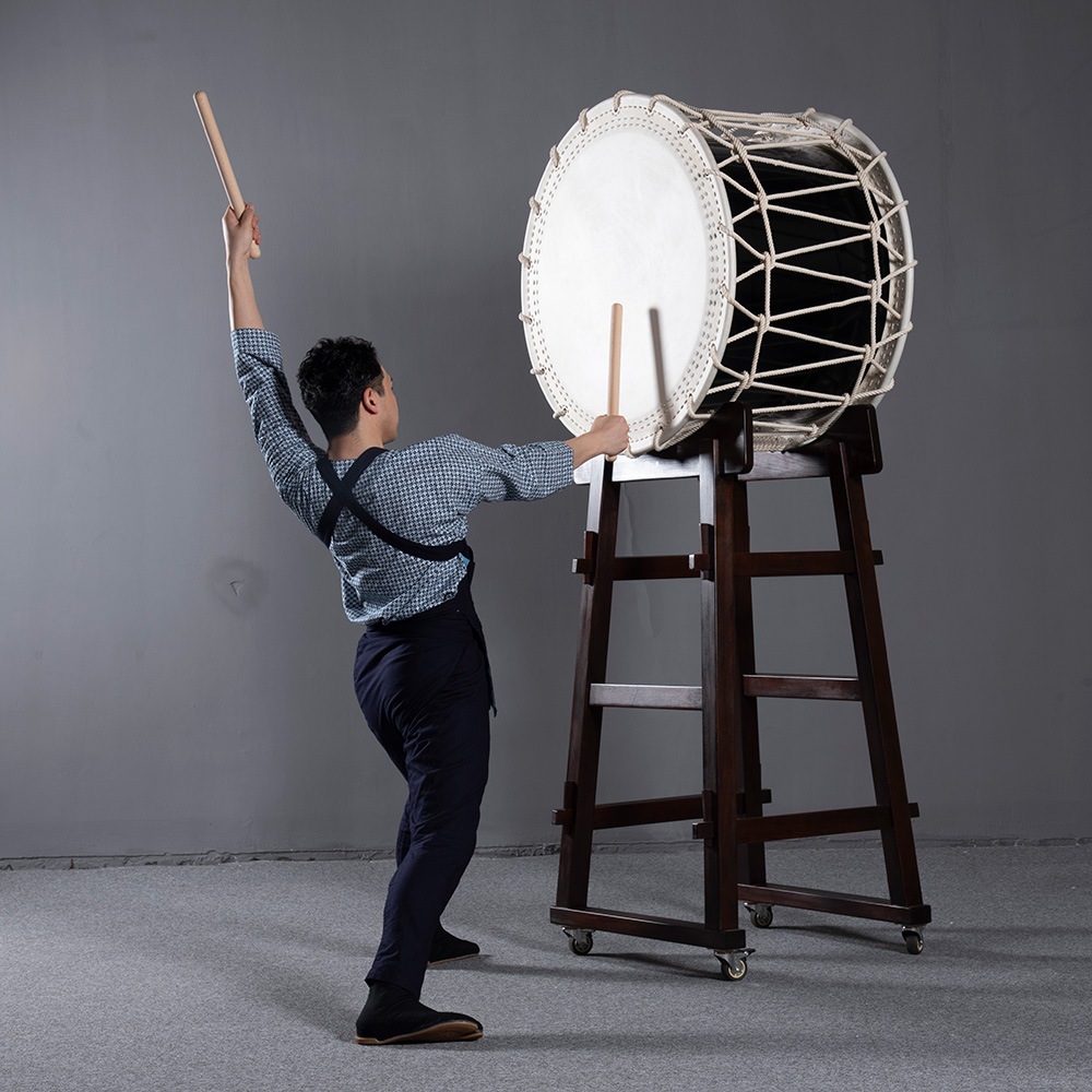 桶胴太鼓3尺（面90cm、胴高60cm） + やぐら台（キャスター付き