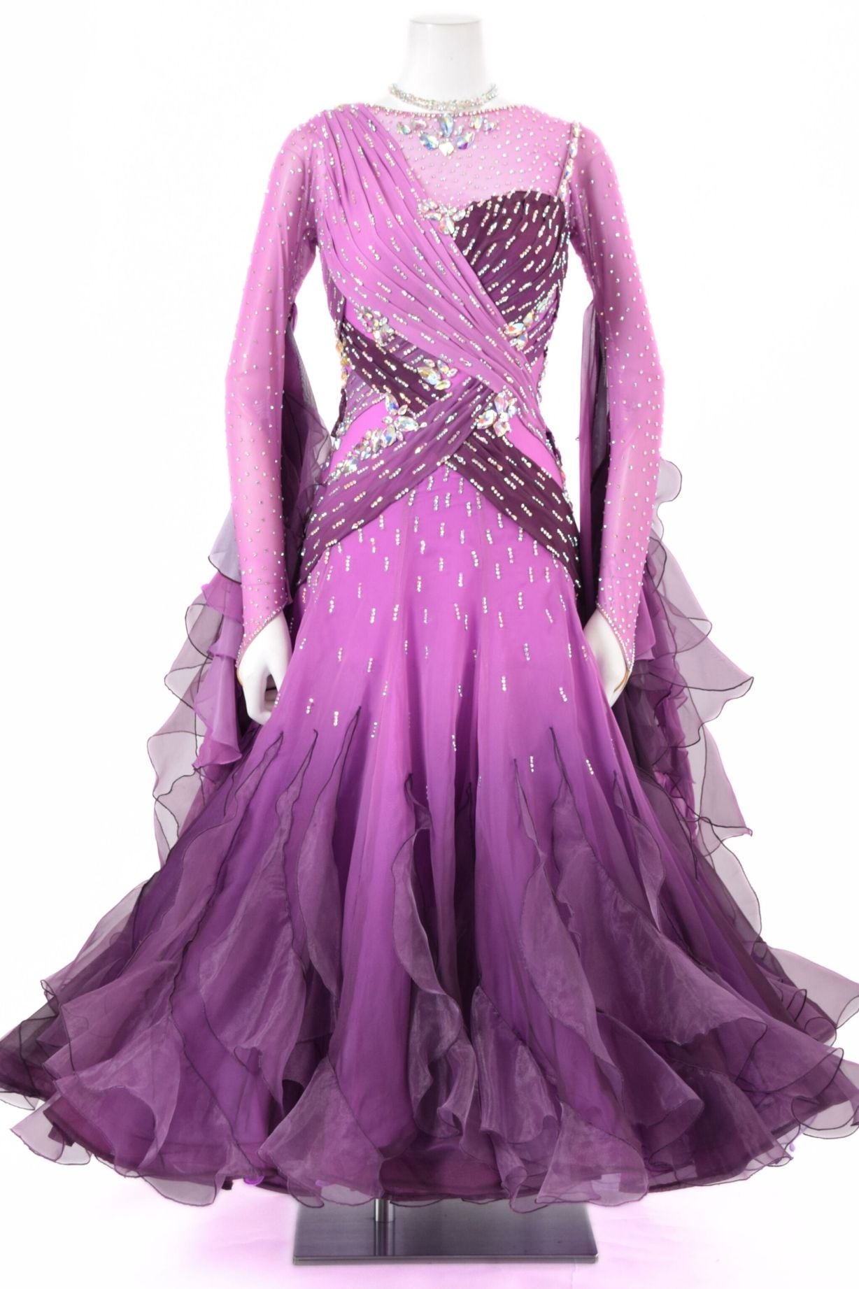 スタンダードドレス WS0741D オーキッド/プラム S 社交ダンス モダン