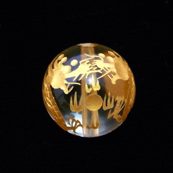 金塗手彫【双龍】水晶丸玉(φ14mm-18mm） | 天然石一覧,天然石から探す