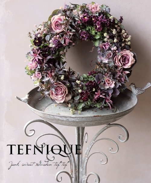 寄せ植え】-TEFNIQUE-寄せ植えリース 2023 * no.18 * 大人可愛いシック