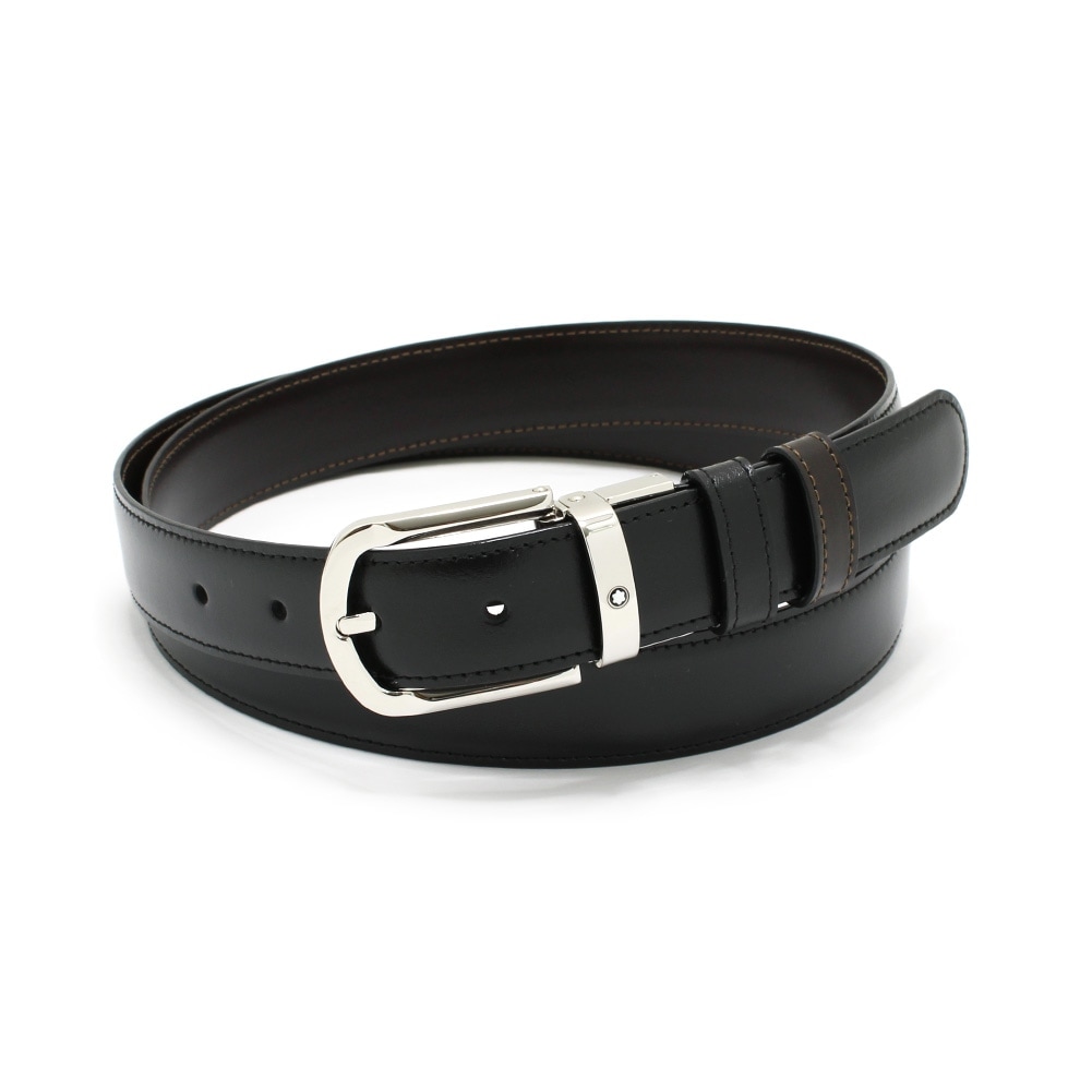 モンブラン メンズ ベルト MB111080 ホースシューバックル ブラック