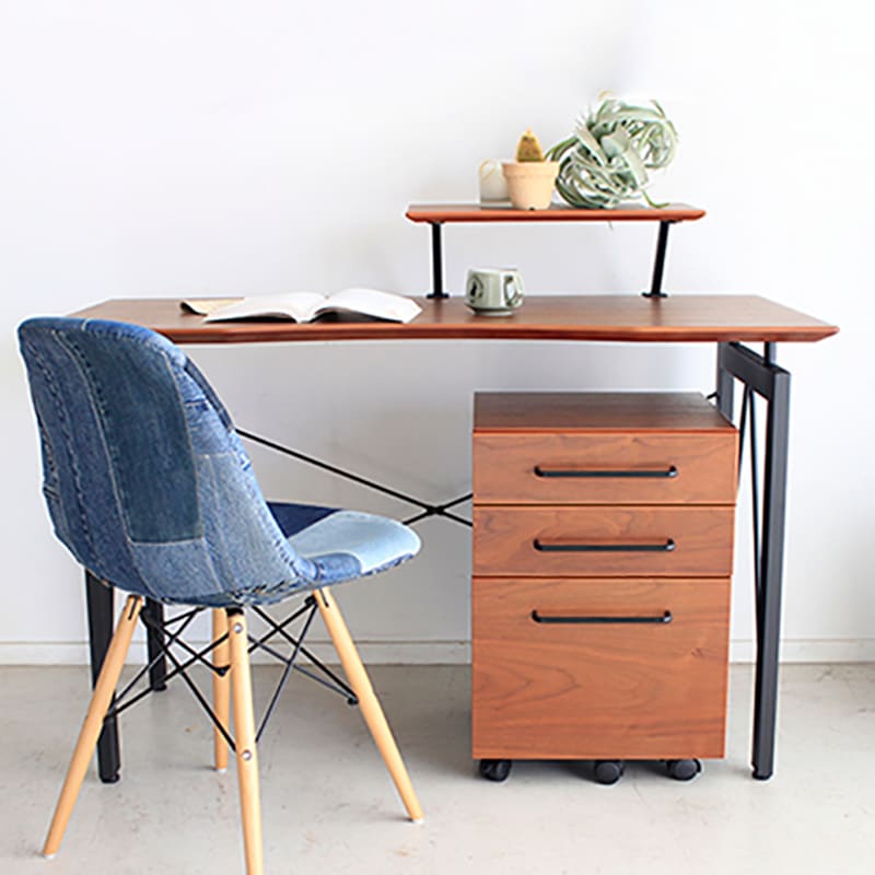 デスク2点セット ワーカー デスク120 + ワゴン【大型商品配送】の通販