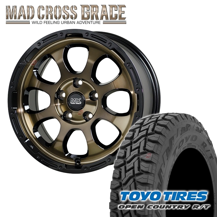 MAD CROSS GRACE 17x6.5J 6/139.7 +38 BKCBK TOYO OPEN COUNTRY R/T