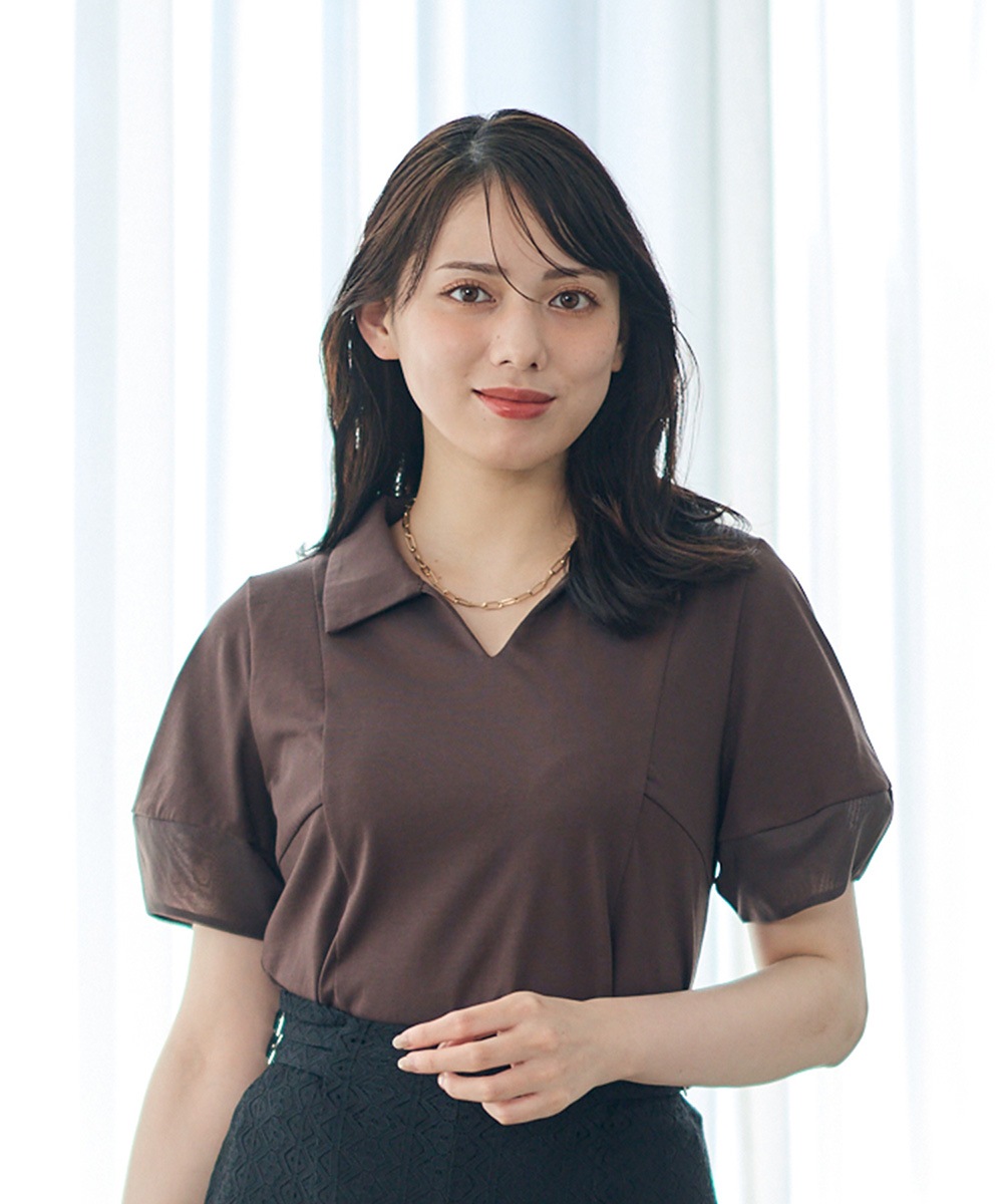 SALE】ポロ衿袖シアーカットソープルオーバー - 12Twelve Agenda