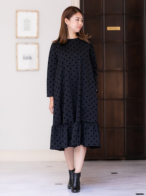 ドットワンピース～Long丈 | Onepiece,長袖 | | TREFLE＋1（トレフル