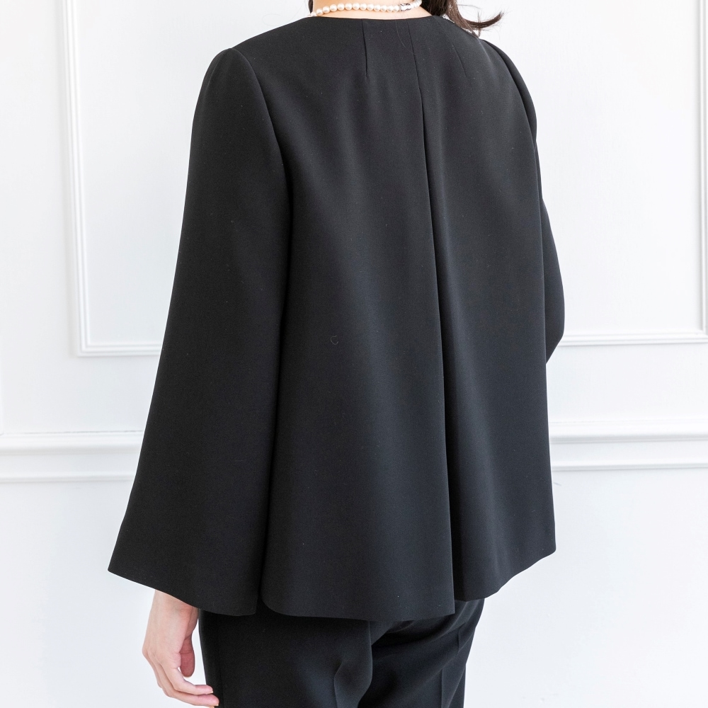 商品番号1008310]ケープジャケット×ブラウス×パンツの3点セット