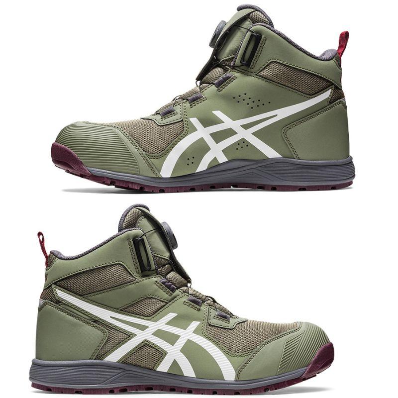 asics アシックス 安全靴 CP214-300 BOA ハイカット ライケングリーン