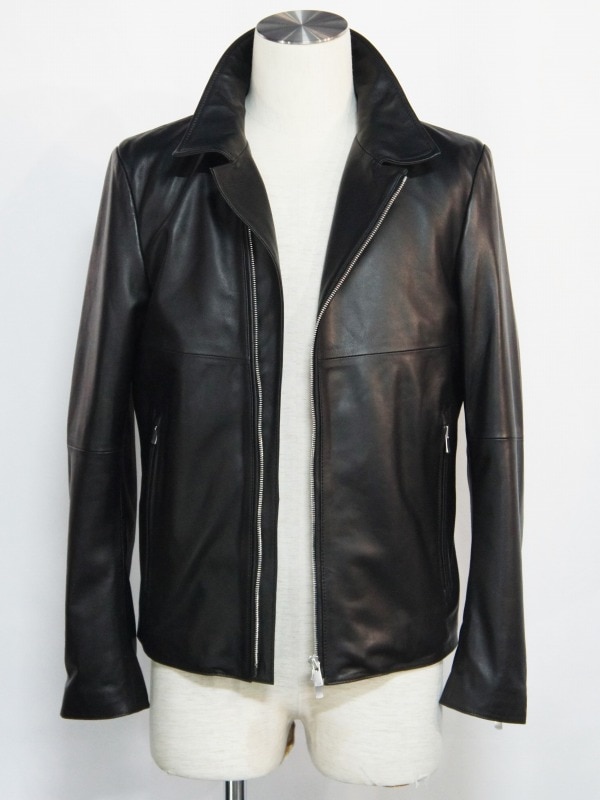 5351POUR LES HOMMES「セミダブル ライダース ジャケット」ブラック