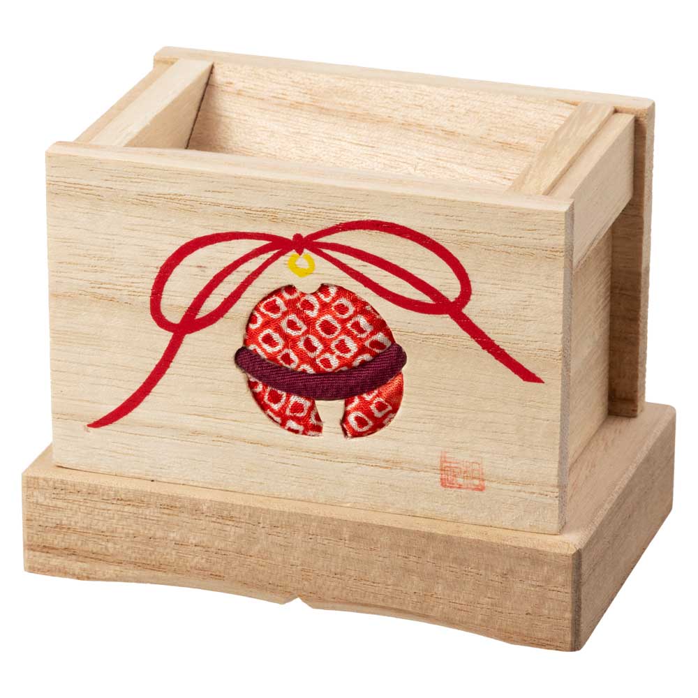 賽銭箱型の貯金箱 (066) 鈴 木目込細工 桐製 箱長の桐工芸品 日本製