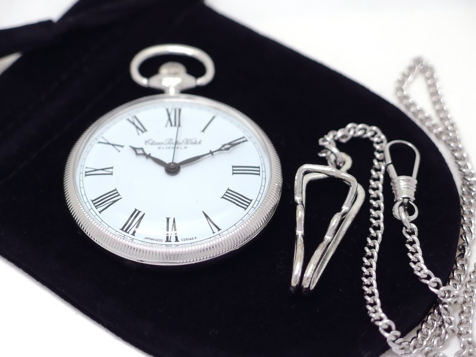 シチズン 懐中時計 コインエッジベゼル 4-022556-K WGP Cal.0200 21石 手巻