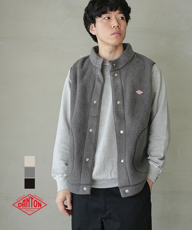 ◇[DT-A0713WNN]DANTON(ダントン) DOUBLE FACE BOA STAND COLLAR VESTT