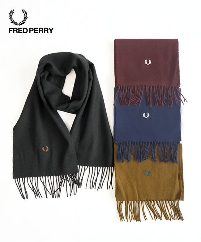 SALE 50%OFF】[C4126]FRED PERRY(フレッドペリー) Lambswool Scarf