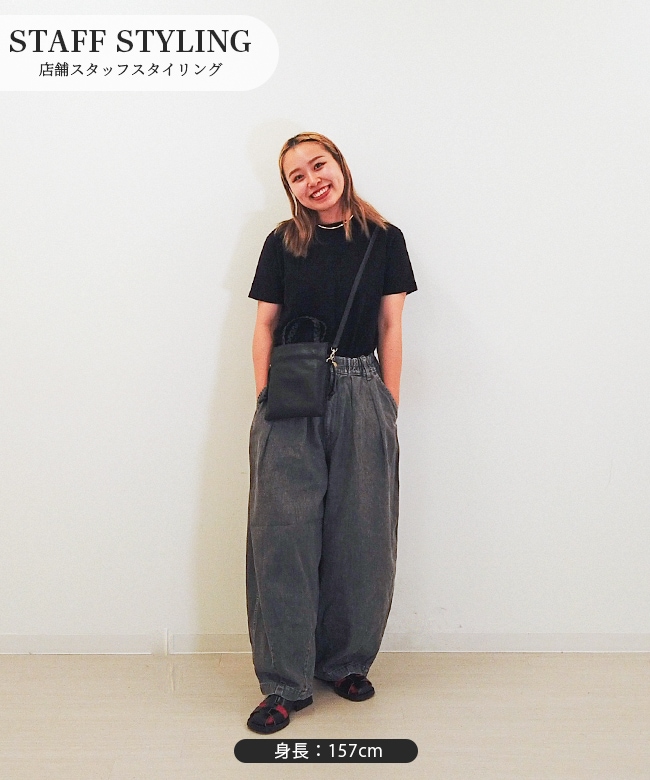 A12410]HARVESTY(ハーベスティ) BLACK DENIM CIRCUS PANTS ブラック