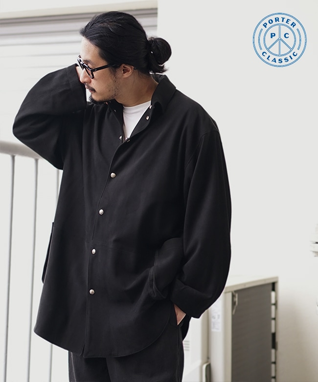 PC-017-2416]PORTER CLASSIC(ポータークラシック) LEATHER SUEDE SHIRT
