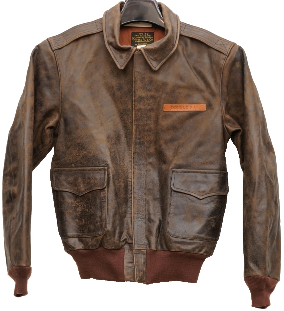 ダブルアールエル) RRL レザー フライト ジャケット A2 メンズ Leather