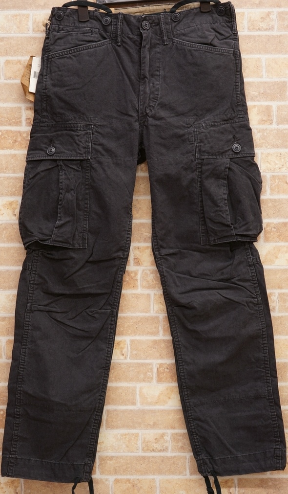 ダブルアールエル) RRL コットン ポプリン カーゴパンツ ブラック 33