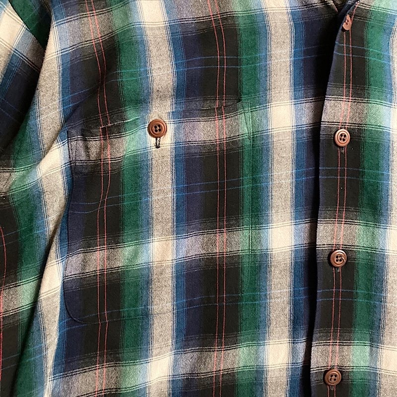 90's Polo Ralph Lauren Rayon Open Collar Ombre Check Shirts L 90