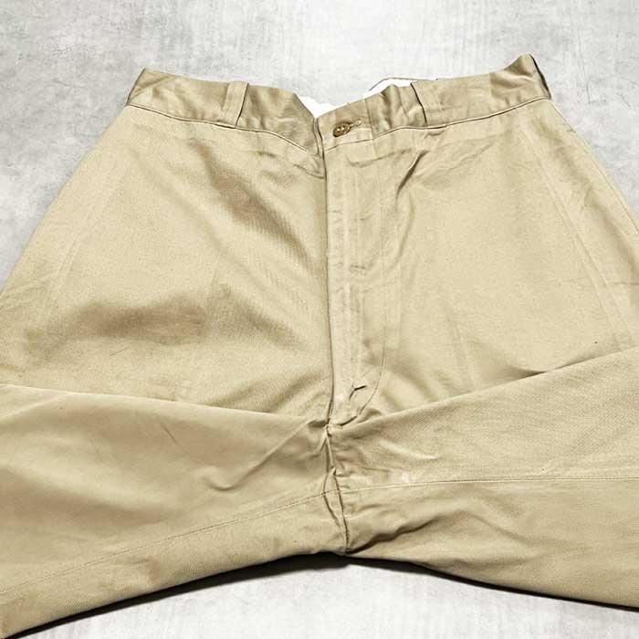 60's USMC ZIP CHINO TROUSERS W30/L34 60年代 アメリカ海兵隊